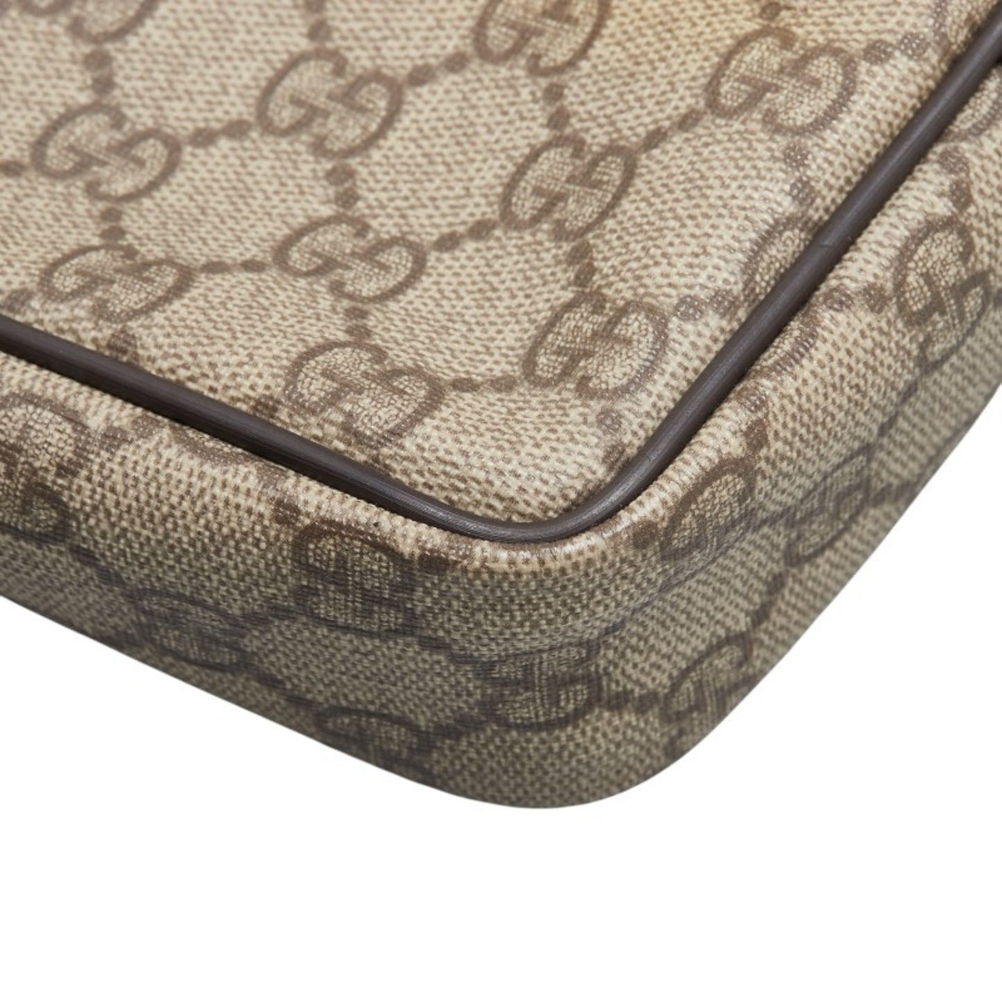 Gucci Gg Supreme Crossbody Shoulder Bag 201447 Beige Brown Leather