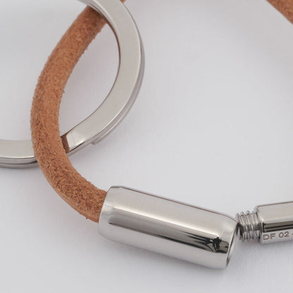 Hermes Keychain "Mobile H" Key Ring Beige | Silver H077361Fj00
