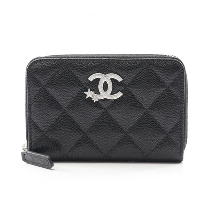 Chanel Matelasse Coco Mark Star Round Wallet In Grained Calfskin Leather