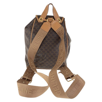 Celine Vintage Macadam Brown Gold Hardware Leather Backpack Daypack