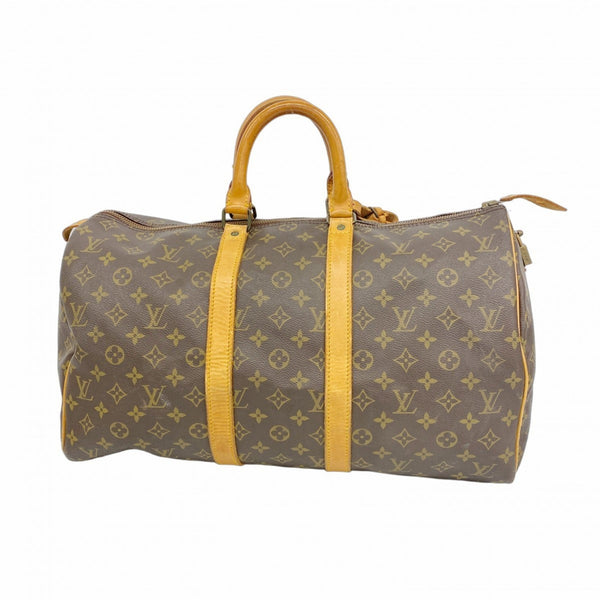 Louis Vuitton Monogram Keepall 45 Boston Bag M41428 Brown