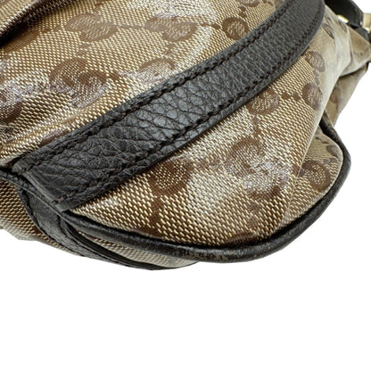 Gucci Abbey 265691 Gg Crystal Shoulder Bag In Coated Canvas And Leather