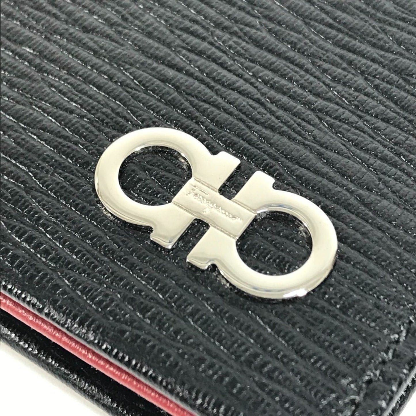 Salvatore Ferragamo Gancini Logo Business Card Holder
