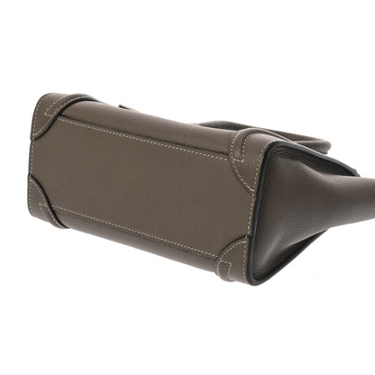 Pre-Owned Celine Luggage Nano Shopper In Greige Calfskin