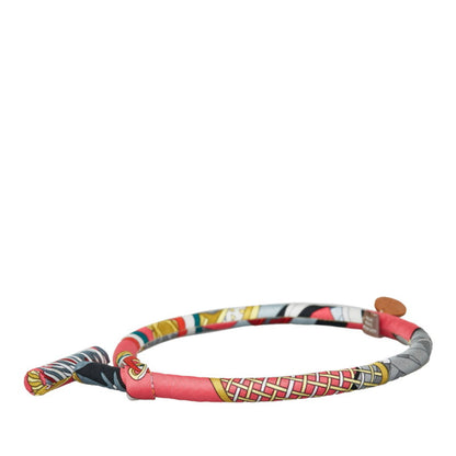 Hermes Bride De Soie Choker Necklace Pink Multicolor Silk