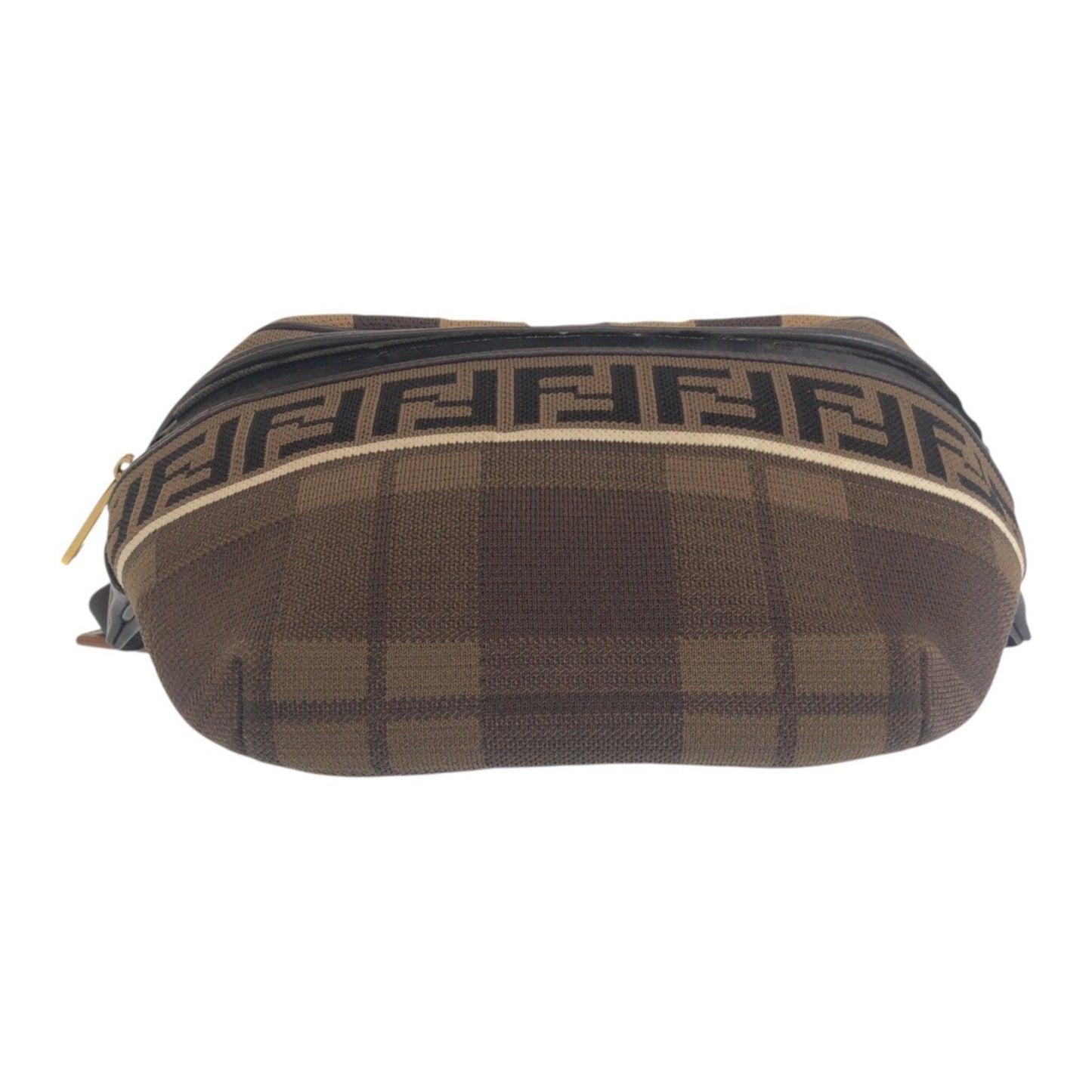 Fendi Zucca Pattern Brown Canvas With Gold Hardware