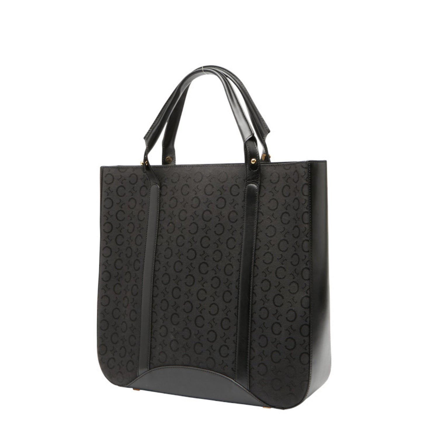 Celine C Macadam Handbag Tote Bag In Black Canvas