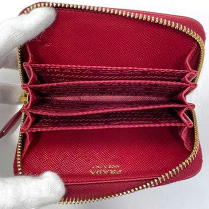 Prada Card Case Ec-23348 Red 1Ml040 Saffiano Leather 42A Prada Compact