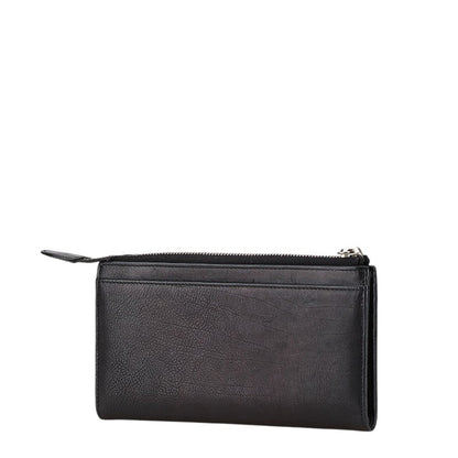Christian Dior Dior Long Wallet Black Leather