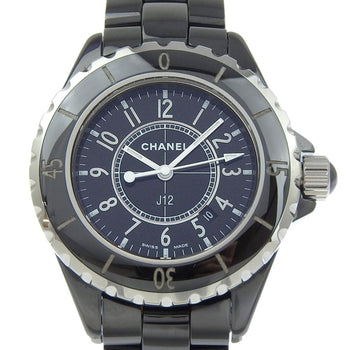 Chanel J12 Watch H0682 Ceramic Quartz Analog Display Black Dial