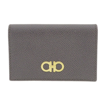 Salvatore Ferragamo Gancini Business Card Holder Case Calf Leather