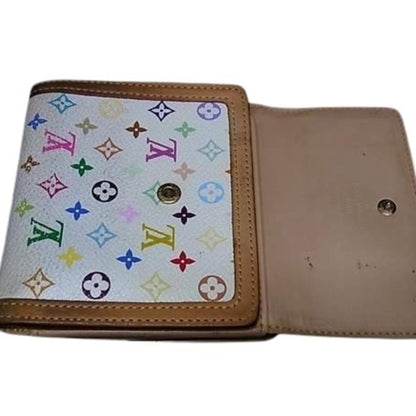 Louis Vuitton Louis Vuitton Porte Monnaie Carte Credit Wallet M92983 Blanc Monogram Multicolore