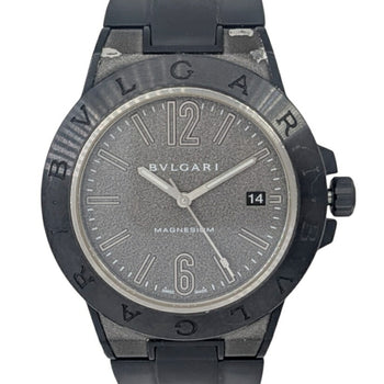 Bvlgari Diagono Magnesium Date Ceramic Gray Dial Rubber Black Automatic