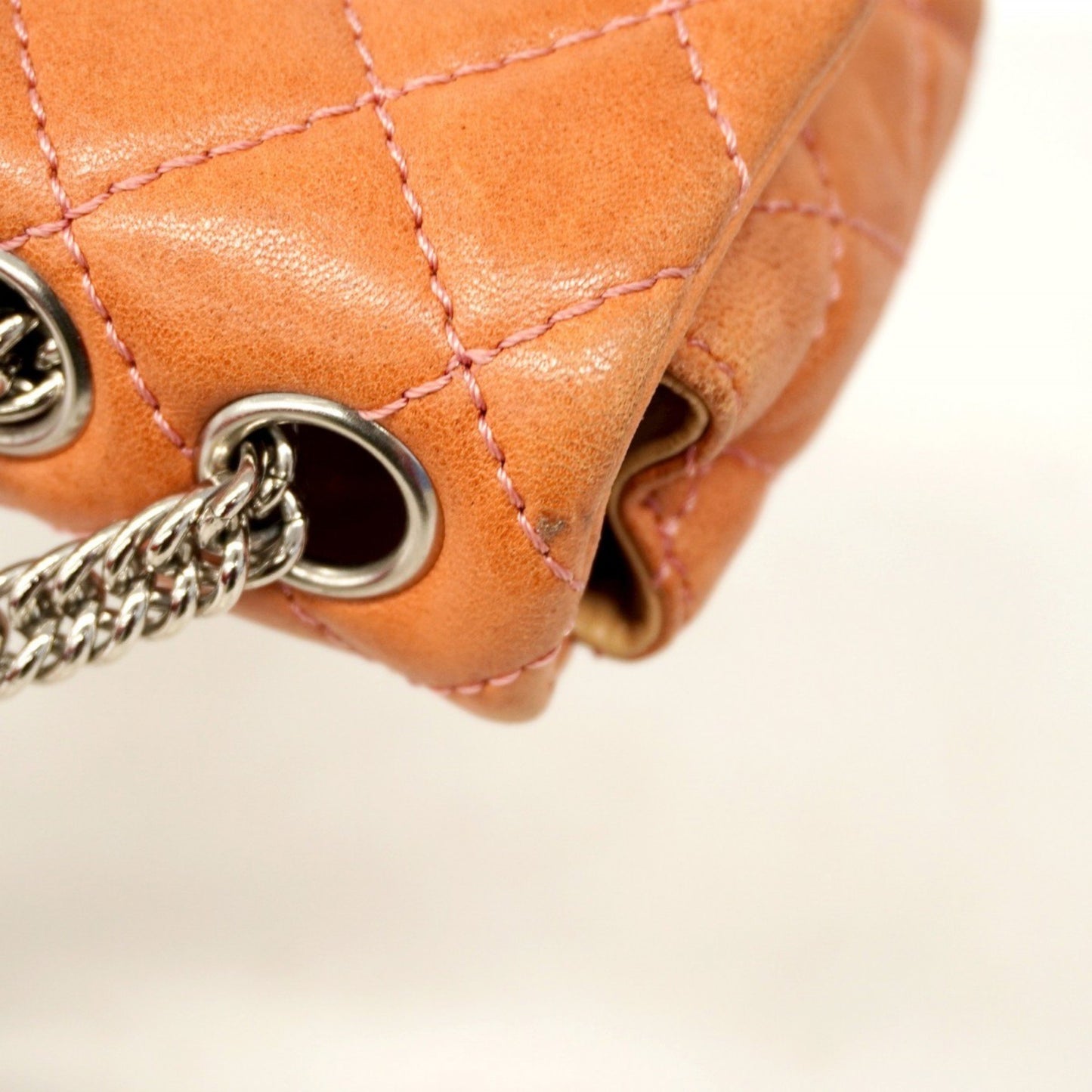 Chanel Shoulder Bag Matelasse W Chain Lambskin Pink