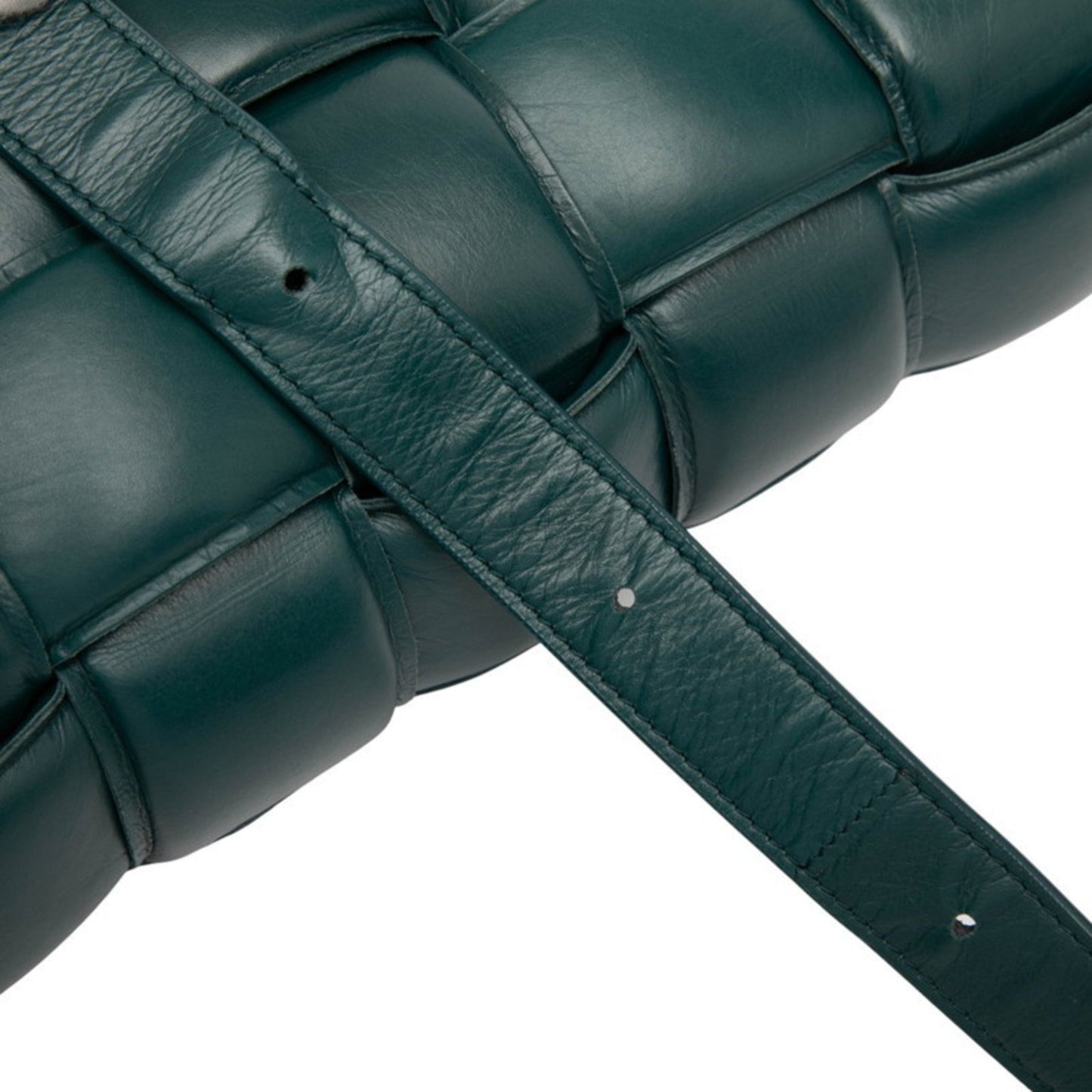 Bottega Veneta Intrecciato Padette Cassette Shoulder Bag In Green Leather