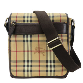 Burberry Shoulder Bag Leather Beige Brown Nova Check