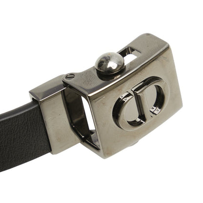 Christian Dior Dior Cd Logo Studded Belt In Black Leather