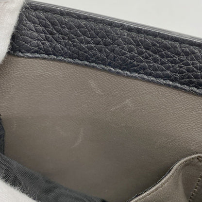 Gucci Bamboo Shoulder Bag 387611 Leather Black Champagne