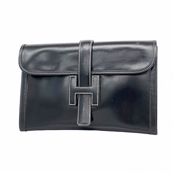 Hermes Herms Jige Pm Clutch Bag In Box Calf Leather