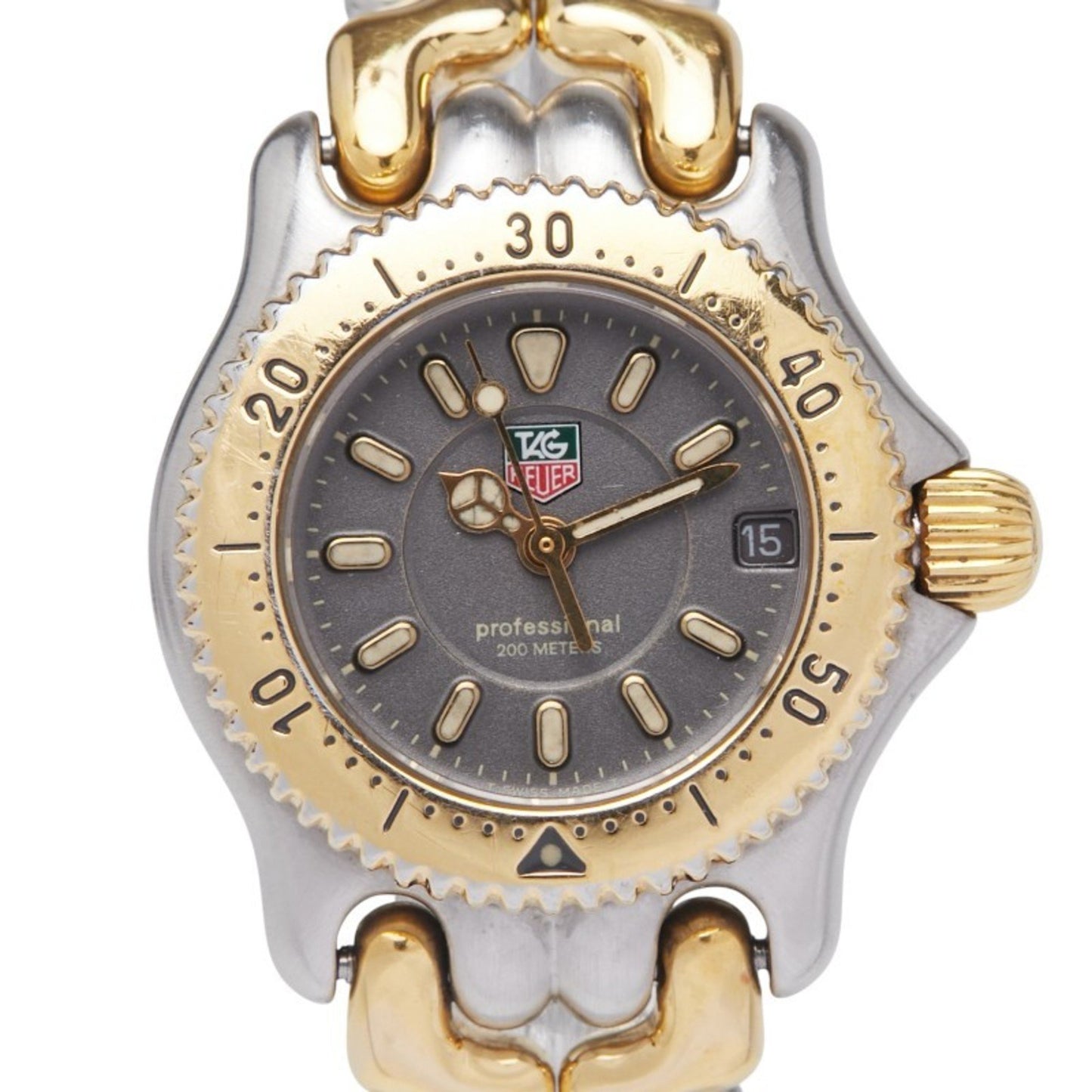 Tag Heuer Cell Watch Wg1420-0 Quartz Gray Dial Stainless Steel Plated