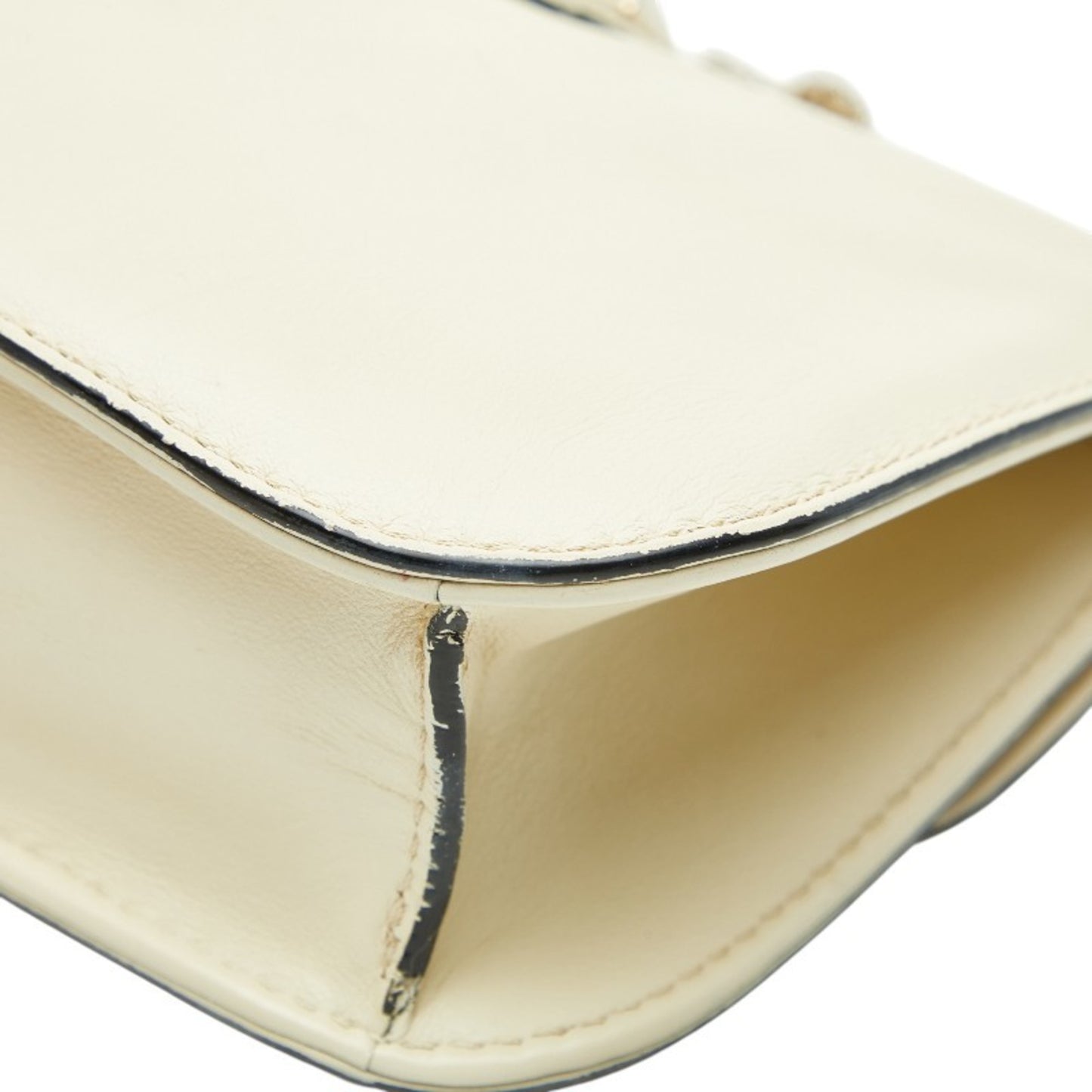 Valentino Studded Chain Shoulder Bag In White