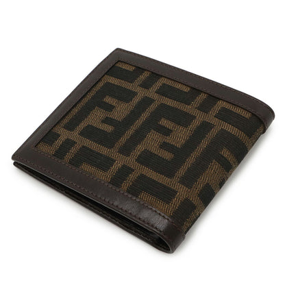 Fendi Zucca Pattern Bifold Wallet In Canvas And Leather