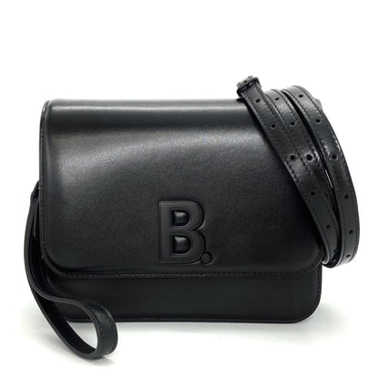 Balenciaga B Shoulder Bag Leather 592898 Black