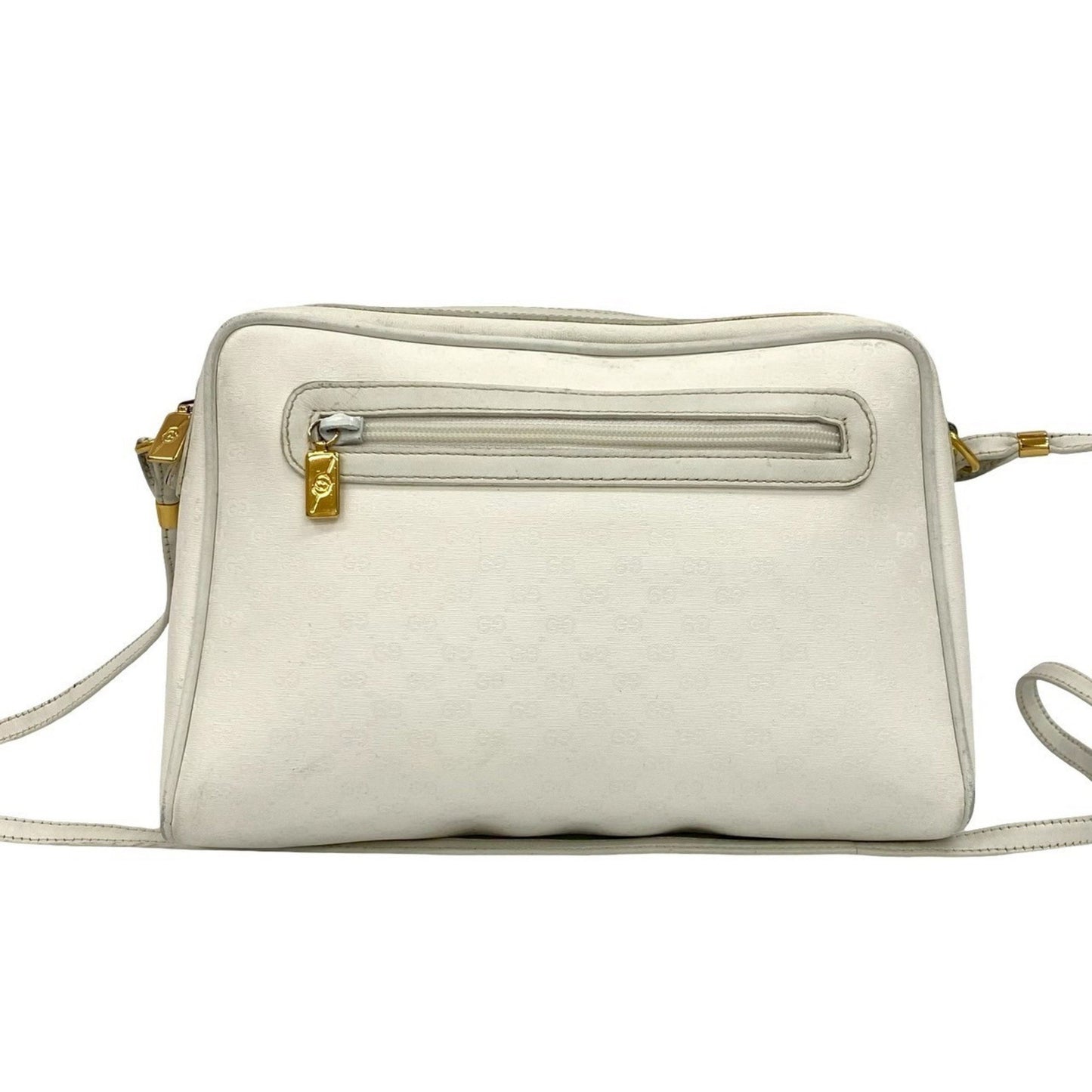Gucci Old Gucci Micro Gg Leather Shoulder Bag/Pochette/Sacoche In White 38183