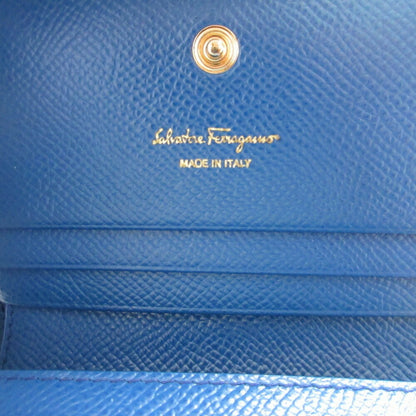 Salvatore Ferragamo Vara Ribbon Leather Blue Bi-Fold Wallet 2123Salvatore