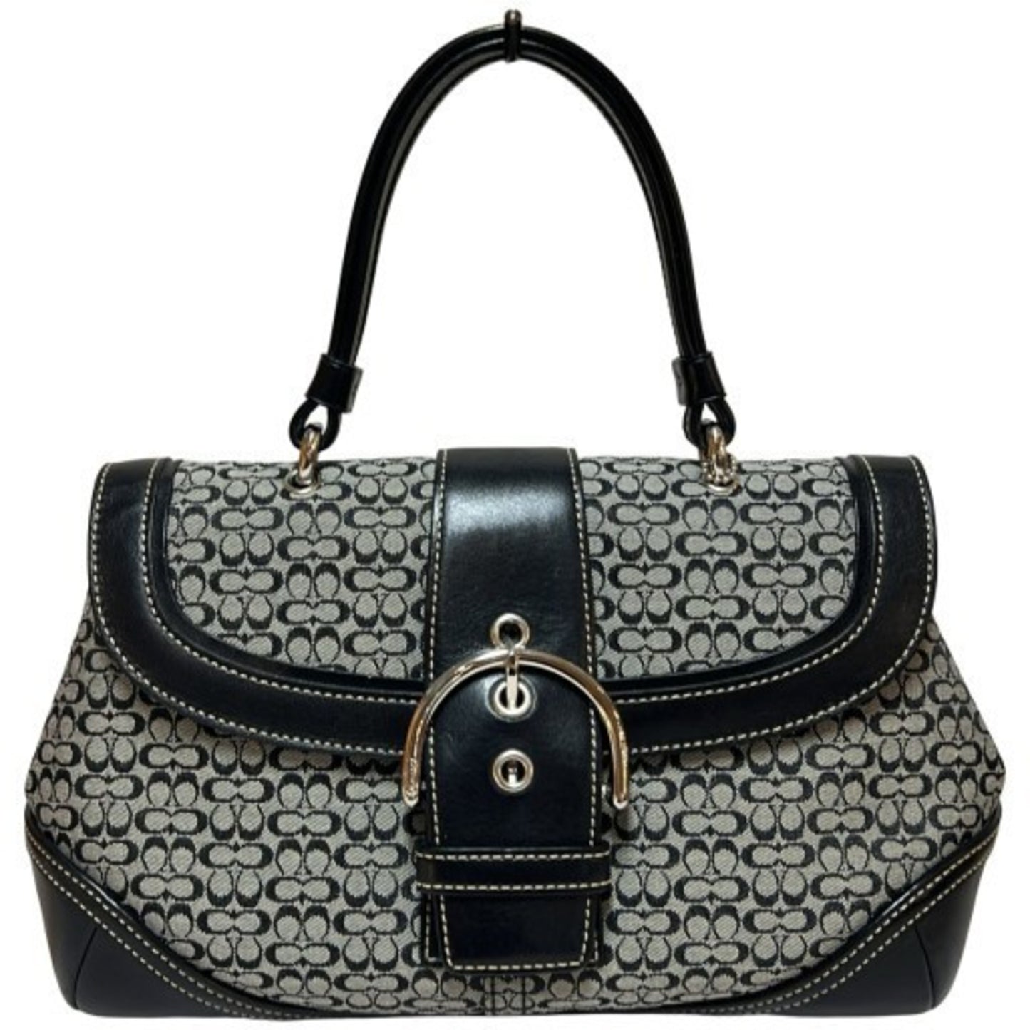 Coach Soho Mini Signature Handbag 7078 Black Leather Canvas Soho Mikunigaoka Store It9Dlg7Ozjg8