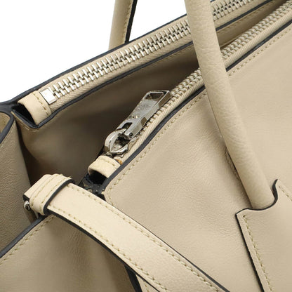 Prada Prada Triangle Handbag Tote Bag Shoulder Leather Light Beige Bn2619