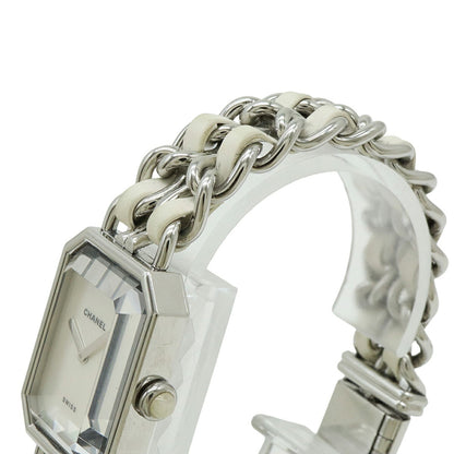 Chanel Premiere White Shell Dial Large Stainless Steel Leather