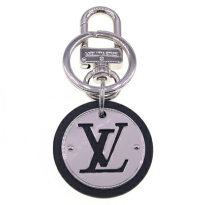 Louis Vuitton Keychain Portocle Lv Circle M67362 Silver Black Metal Leather Key Ring Bag