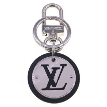Louis Vuitton Keychain Portocle Lv Circle M67362 Silver Black Metal Leather Key Ring Bag