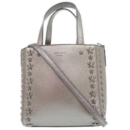 Jimmy Choo 2-Way Mini Pegasi Star Stud Handbag In Silver Leather