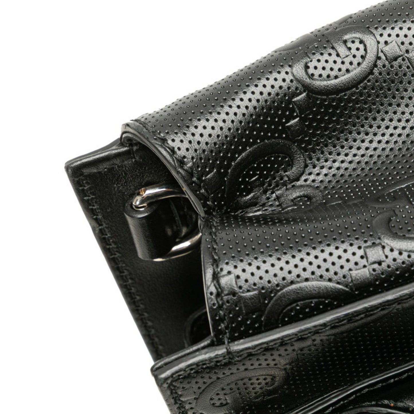 Gucci Gg Embossed Jumbo Handbag/Shoulder Bag 2Way 696010 Black Leather