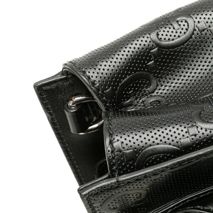 Gucci Gg Embossed Jumbo Handbag/Shoulder Bag 2Way 696010 Black Leather