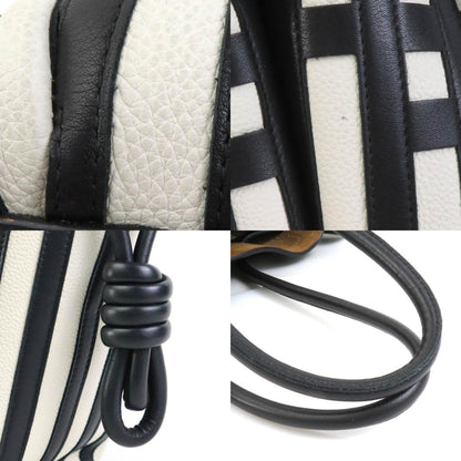 Loewe Handbag Tote Bag Flamenco Knot Leather Black White