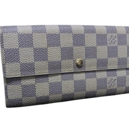 Louis Vuitton Damier Azur Portefeuille Sarah Wallet N61735 Leather Bifold Long