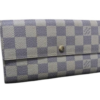 Louis Vuitton Damier Azur Portefeuille Sarah Wallet N61735 Leather Bifold Long