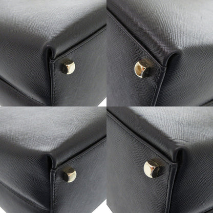 Salvatore Ferragamo Gancini Af-21 0290 Leather Black Handbag 0541