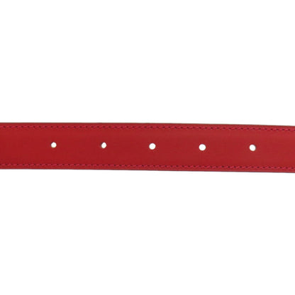 Hermes Rival Vermilion Rose Silver Hardware Belt Swift Epson