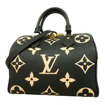 Louis Vuitton Monogram Empreinte Two-Tone Speedy Bandouliere 25 Handbag M58947 Black/Beige
