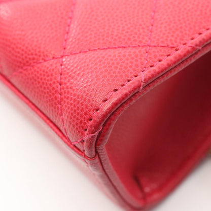 Chanel Matelasse Phone Pouch Shoulder Bag Leather Grained Calfskin