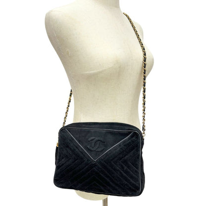 Chanel Chainshoulder Shoulder Bag V Stitch Suede 2000 A5