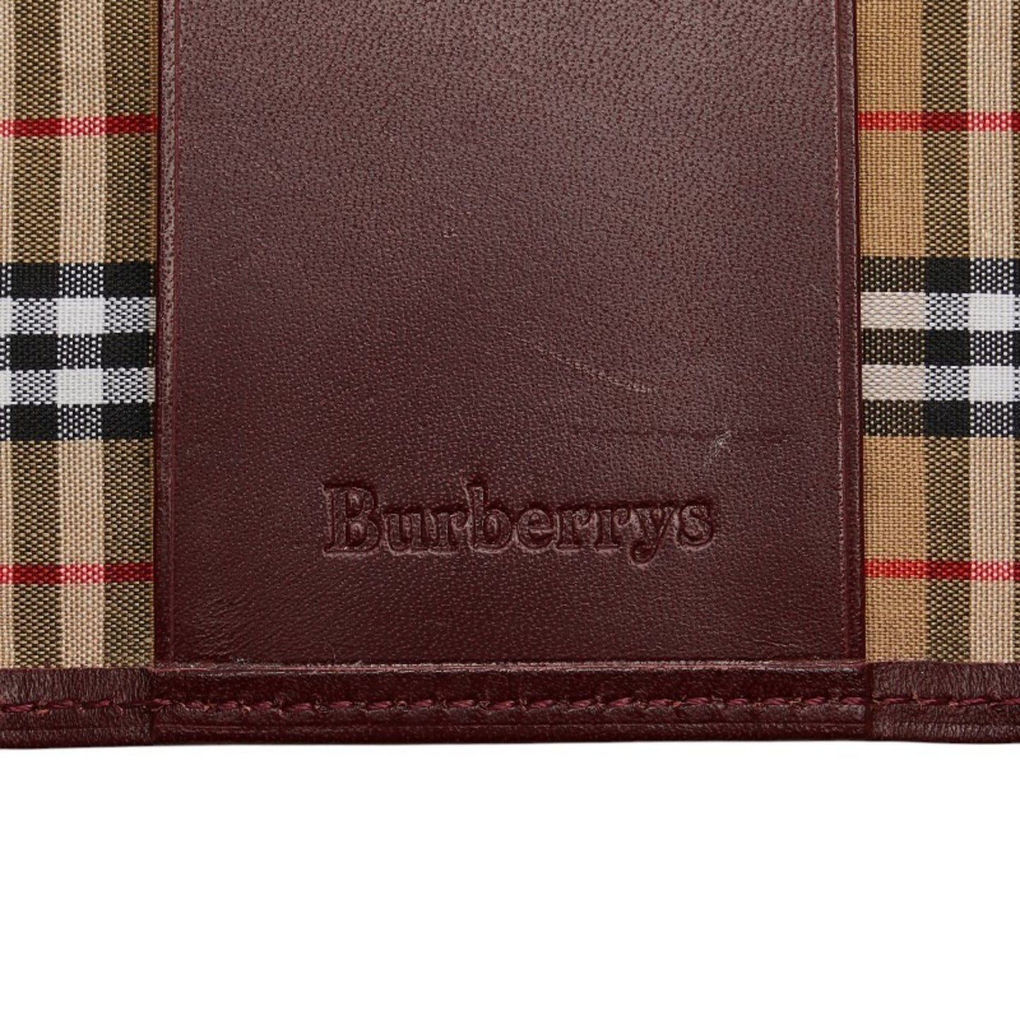 Burberry Nova Check 3-Ring Key Case In Wine Red