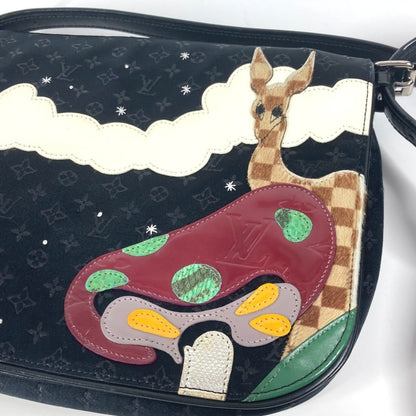 Louis Vuitton M92273 Monogram Satin Comte De Faie Musette Crossbody Flap Bag Pochette Shoulder