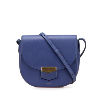 Celine Trotter Crossbody Shoulder Bag In Blue Leather
