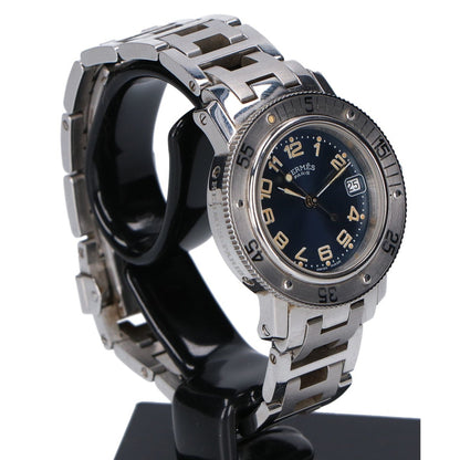 Hermes Cl5 210 Clipper Diver Date Stainless Steel Watch With Navy Dial And Quartz Movement