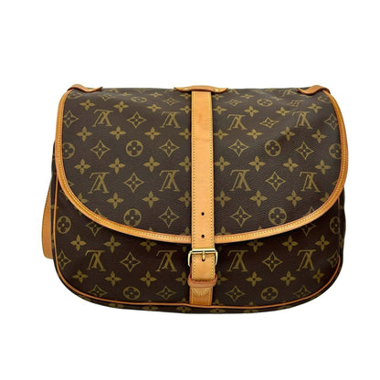 Louis Vuitton Vintage Saumur 35 Monogram Leather Shoulder Bag/Body Bag Brown 39143